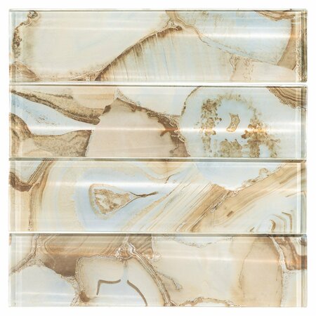 ANDOVA TILES ANDOVA TILES Myst 3" x 12" Glass Marble Look Subway Wall Tile,  ANDMYS245